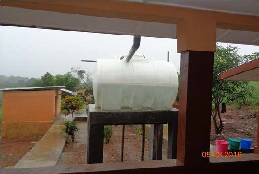 A rainwater harvesting system installed at the Tokeh MCHP.