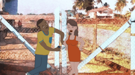 Screen shot from an HIV animated video.